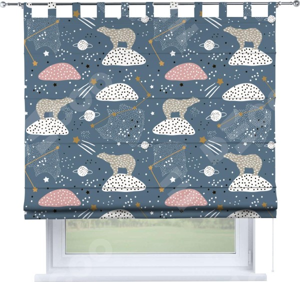 Римская штора «Кортин» на петлях «Белые медведи»