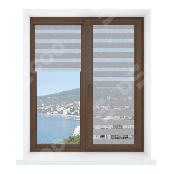 Рулонная штора День-ночь Уни 2 Elegant серый