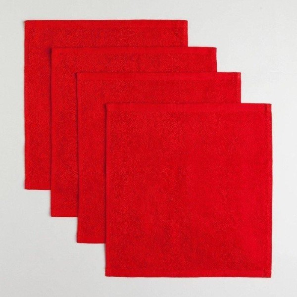 Набор декоративных махровых салфеток "Love" 30х30 см-4шт, хлопок, 340 г/м2