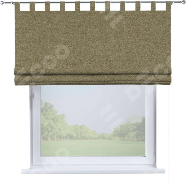 Римская штора на петлях «Кортин», ткань лён блэкаут, бежевый