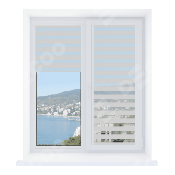 Рулонная штора День-ночь Уни 2 Basic светло-серый, размеры от 20 до 120 см