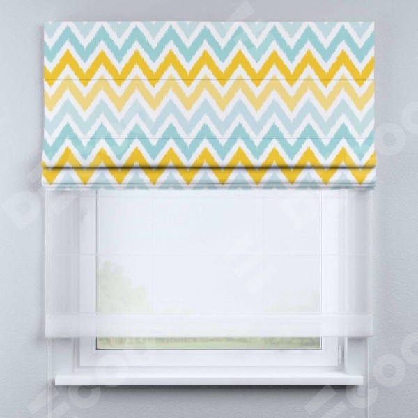 Римская штора «Кортин» день-ночь «Икат шеврон»