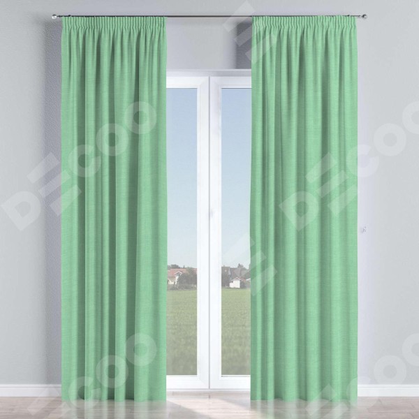 Комплект штор на тесьме «Карандаш», лён светло-бирюзовый