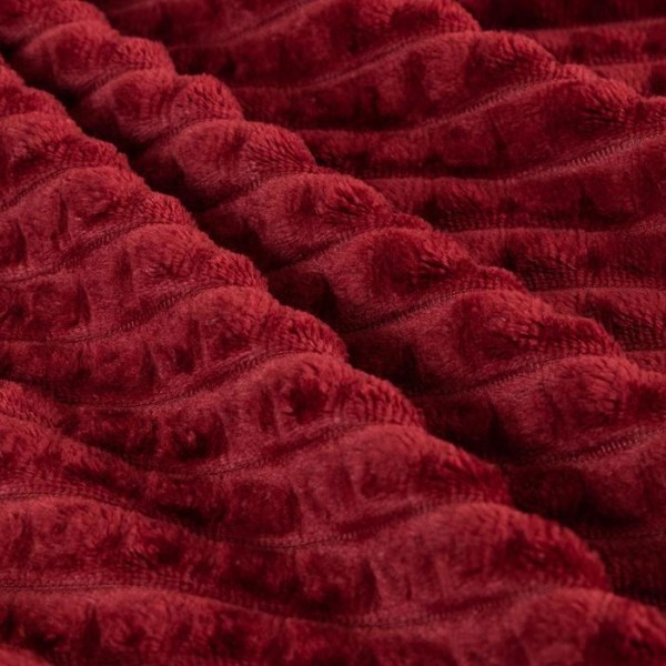 Плед Этель «Клетка» 200*220 см, цв.красный,корал-флис, 240гр/м2, 100% полиэстер