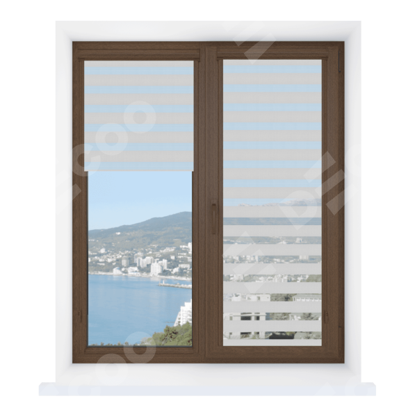 Рулонная штора День-ночь Уни 2 Basic светло-серый, размеры от 20 до 120 см