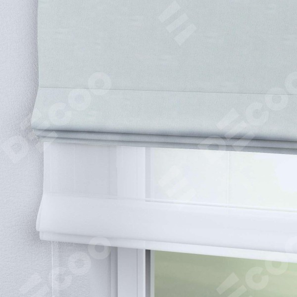 Римская штора «Кортин» день-ночь, ткань блэкаут однотонный, дымчато-молочный