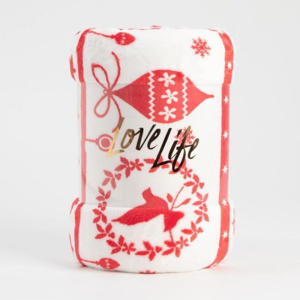 Плед LoveLife "Снежинки" 180*200 см, велсофт,100% п/э, 280гр/м