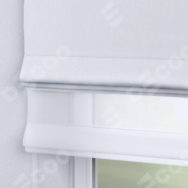 Римская штора «Кортин» день-ночь, ткань лён белоснежный