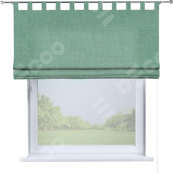 Римская штора «Кортин», канвас мятный, на петлях