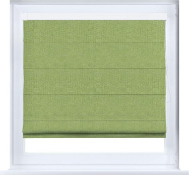 Римская штора «Кортин» кассетная, ткань лён димаут, салатовый