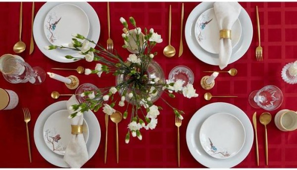 Скатерть "Этель" Geometry 150*110 +/-3см, цв.бордовый, пл. 192 г/м2, хл с ВГМО