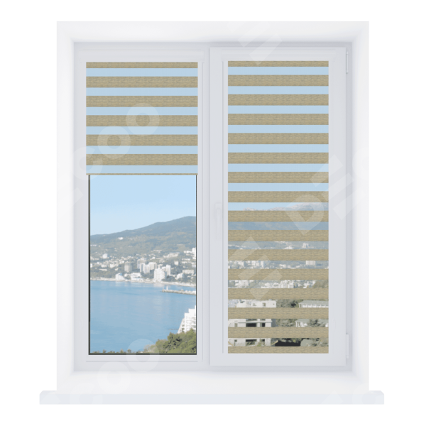 Рулонная штора День-ночь Уни 2 Savana ясень, размеры от 20 до 120 см