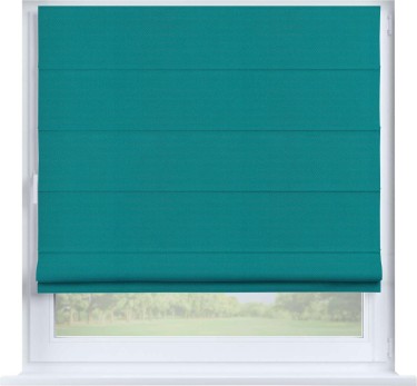 Римская штора «Кортин» на створку, ткань блэкаут однотонный, бирюзовый