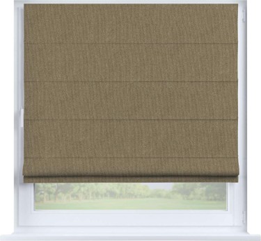 Римская штора «Кортин», лён димаут тёмно-бежевый, на створку
