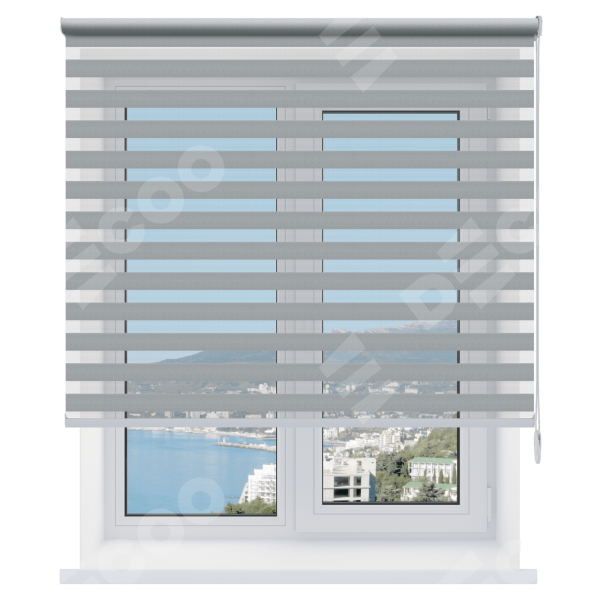 Рулонная штора День-ночь Metalic серебро