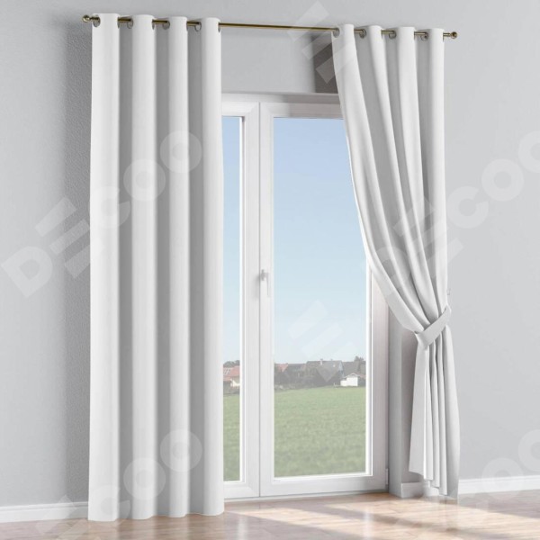 Портьеры на люверсах, вельвет, цвет белый, высота от 100 см