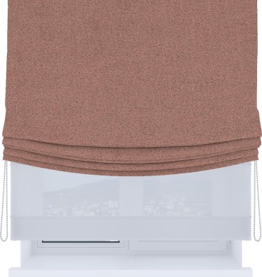 Римская штора «Кортин», день-ночь с мягкими складками, лён блэкаут розовый