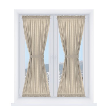 Штора песочные часы «Кортин» лён кашемир бежевый