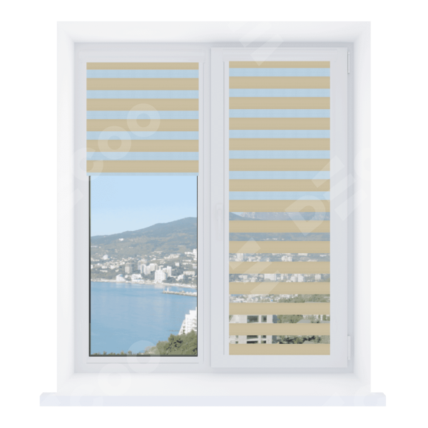 Рулонная штора День-ночь Уни 2 Elsa ВО бежевый, размеры от 20 до 120 см