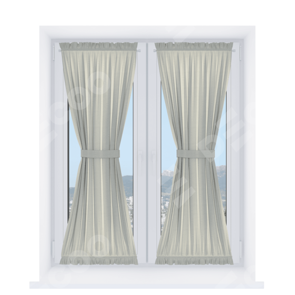 Штора песочные часы «Кортин», ткань лён димаут, светло-серый