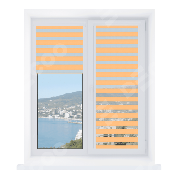 Рулонная штора День-ночь Уни 2 Basic морковный, размеры от 20 до 120 см