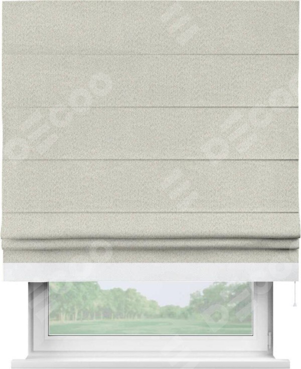 Римская штора «Cortin» для проёма, лён димаут светло-бежевый с кантом Джестер