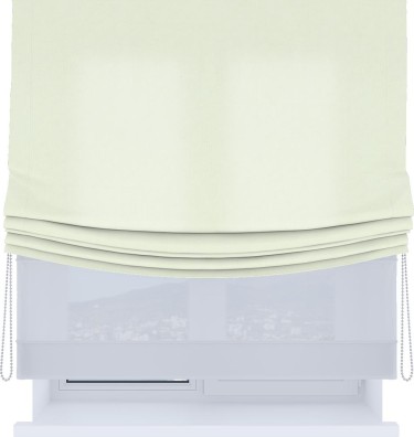 Римская штора «Кортин», канвас сливочный, день-ночь с мягкими складками