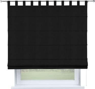 Римская штора на петлях «Кортин», ткань блэкаут однотонный, черный