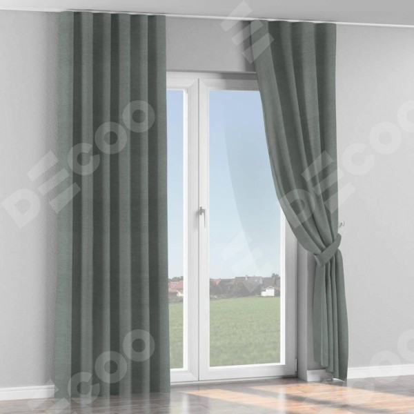 Комплект штор на тесьме «Волна», твид блэкаут серый