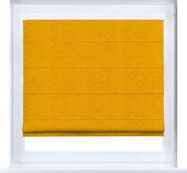 Римская штора кассетная вельвет желтый