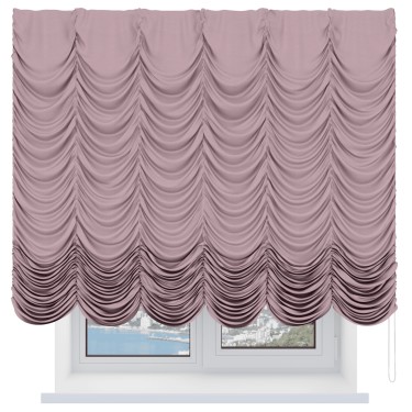 Французская штора «Кортин», вельвет розовая пудра