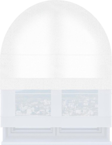 Римская штора «Кортин» день-ночь для арочного проёма, ткань лён белый