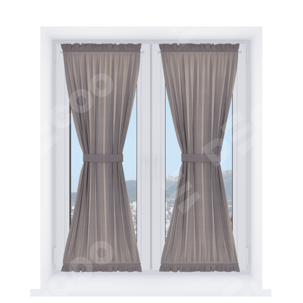 Штора песочные часы «Кортин», ткань вельвет тёмно-бежевый