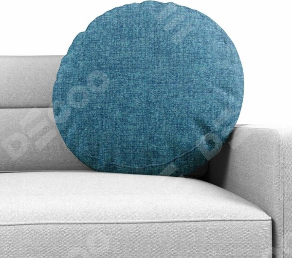 Подушка круглая «Кортин» рогожка димаут лазурно-синий