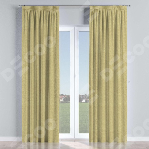 Комплект штор на тесьме «Карандаш», лён димаут песочный