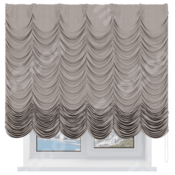 Французская штора «Кортин», софт однотонный тёмно-бежевый