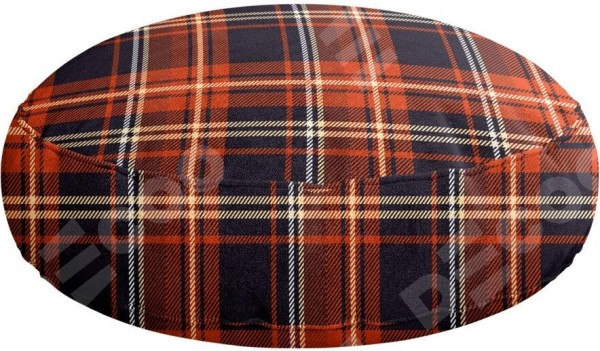 Подушка круглая Cortin «Сине-оранжевая клетка»