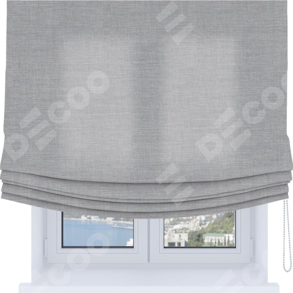 Римская штора Soft с мягкими складками, ткань лён серый