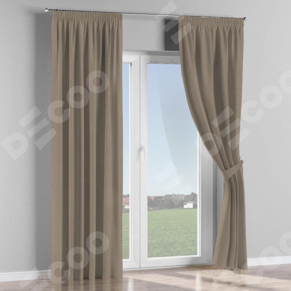 Комплект штор на тесьме «Карандаш», вельвет кофейный