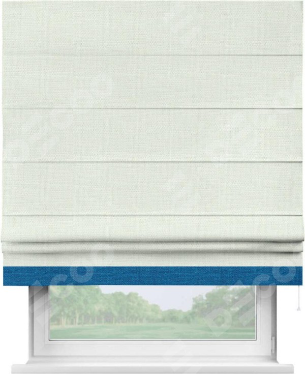 Римская штора «Кортин» с кантом Джестер, для проема, ткань лён молочный