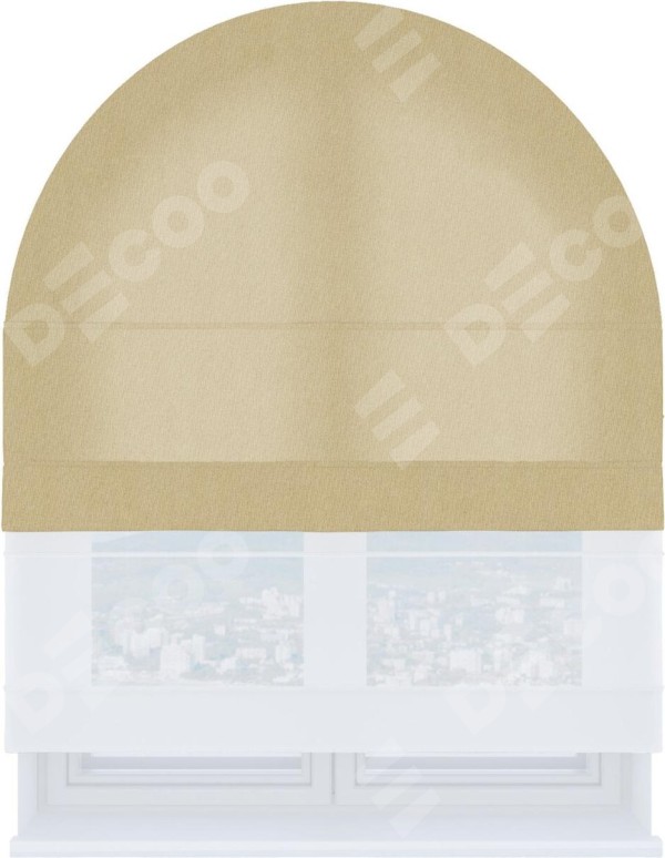 Римская штора «Кортин», канвас бежевый, день-ночь для арочного проёма