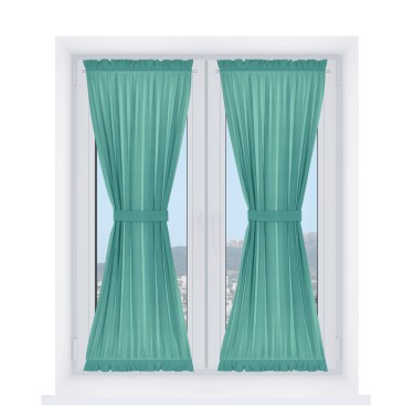 Штора песочные часы «Кортин» лён димаут бирюзовый