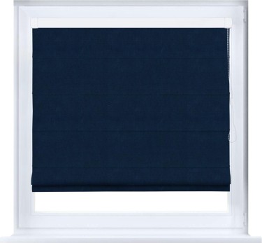 Римская штора «Кортин» кассетная, ткань вельвет тёмно-синий