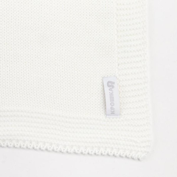 Плед вязаный Крошка Я «Сердце» цвет молочный, 90х90 см