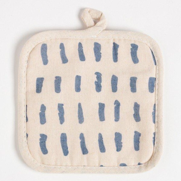 Кухонный набор (2 предмета) Доляна «Тенденция», цвет синий, прихватка 17х17 см, варежка 26х16 см, 100% п/э