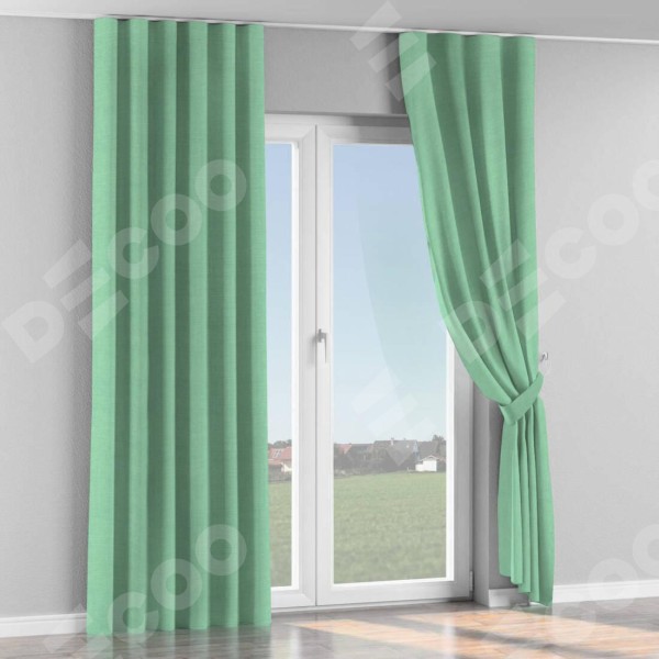 Комплект штор на тесьме «Волна», лён светло-бирюзовый