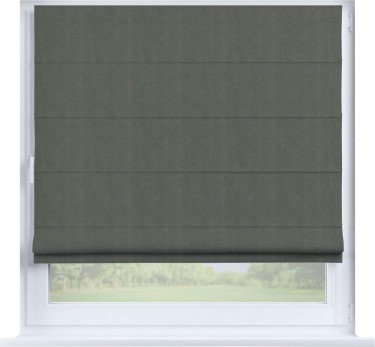 Римская штора «Кортин» на створку, ткань блэкаут однотонный, тёмно-серый