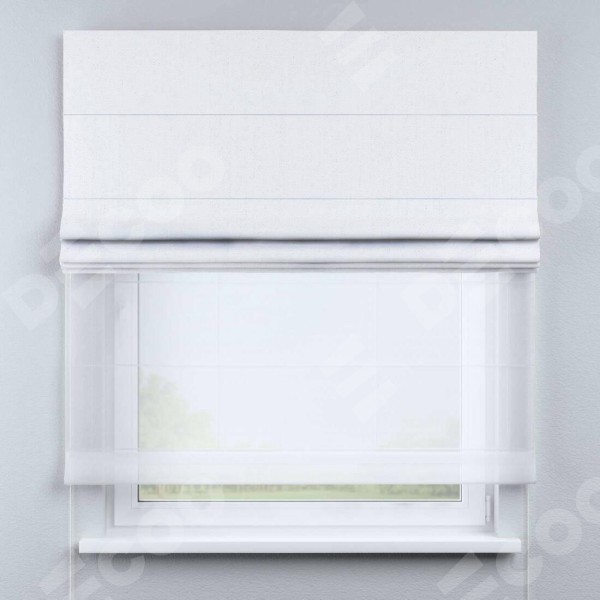 Римская штора «Кортин» день-ночь, ткань лён белоснежный