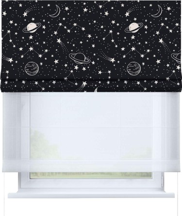 Римская штора «Кортин» день-ночь «Глубокий космос»