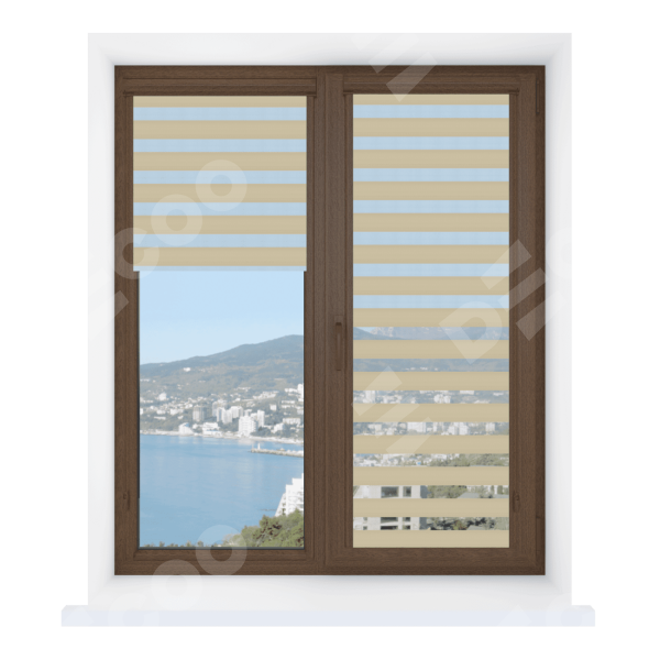 Рулонная штора День-ночь Уни 2 Elsa ВО бежевый, размеры от 20 до 120 см